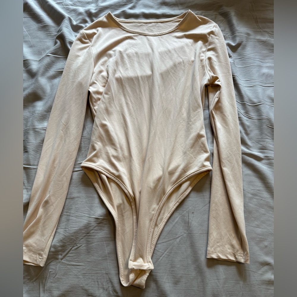 SHEIN Beige Long Sleeve Women’s Bodysuit